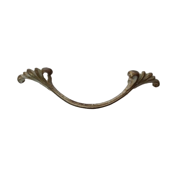 Handle 19 Brass French Provincial Handle with White Accents