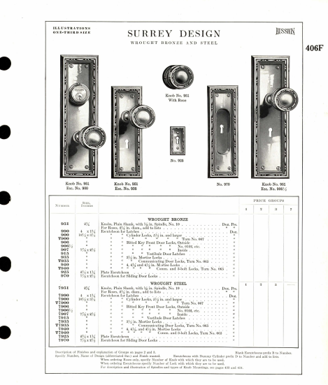 Russell and Erwin Surrey Pocket Door Plate - Image 3