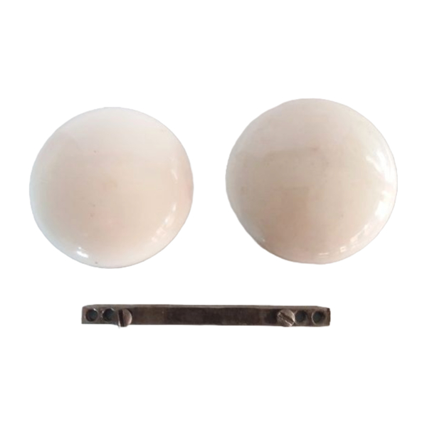 White Enamel Doorknob Set