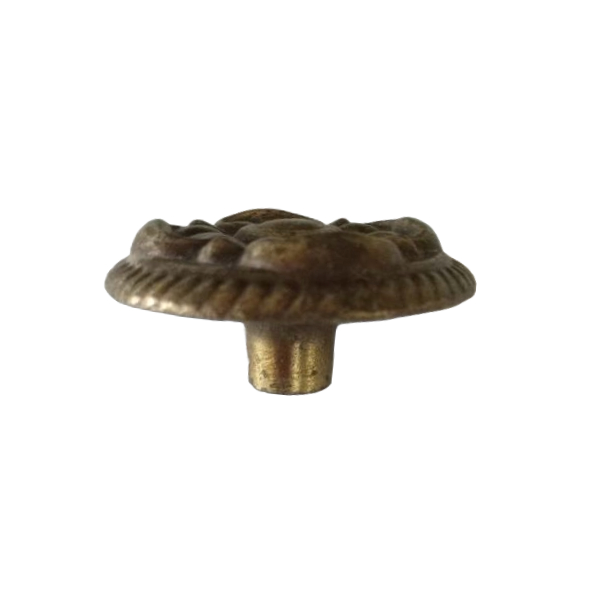 Furniture Knob 11 Round Brass Floral Knob - Image 2