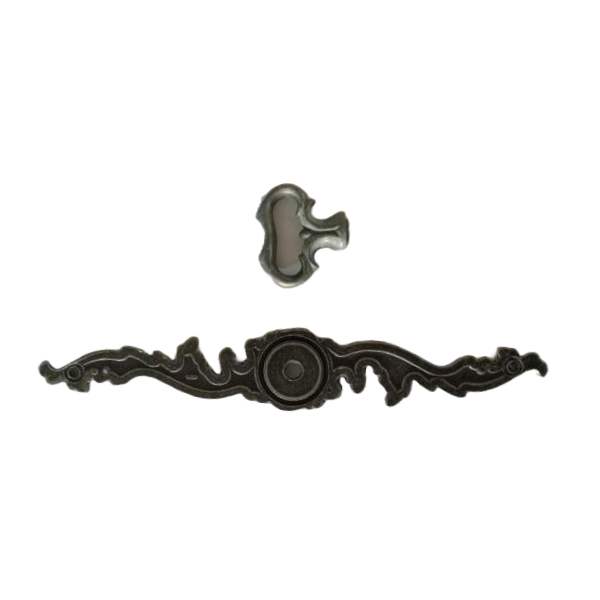 Furniture Knob 7 Silver Knob with French Provincial Backplate - Image 2