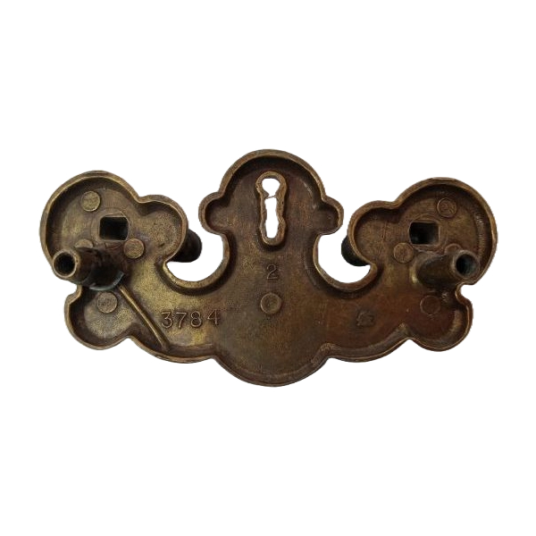 Handle 104 Brass Colonial Batwing Handle with Keyhole - Image 2