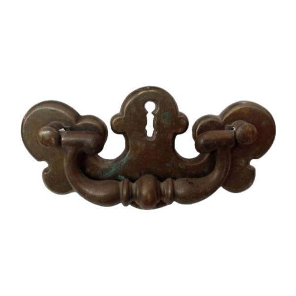 Handle 104 Brass Colonial Batwing Handle with Keyhole