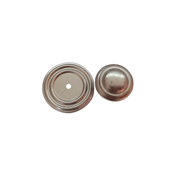 Knob 52 Round Silver Knob with Round Back Plate - Image 2