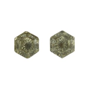 Hexagonal Glass Furniture Knob Pair