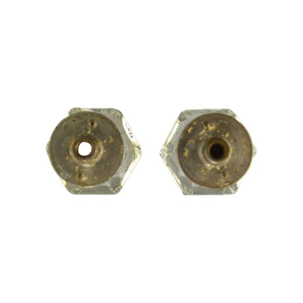 Hexagonal Glass Furniture Knob Pair