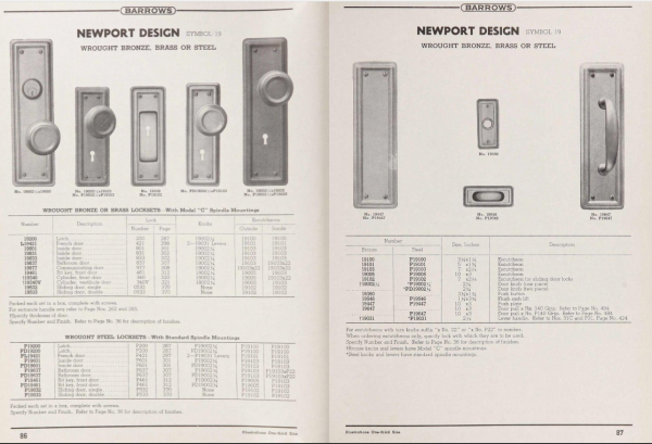 Barrows Newport Door Plate Brass