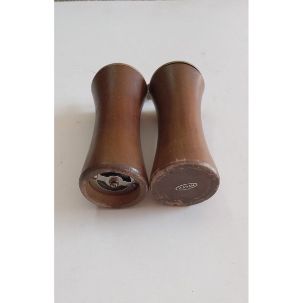 Mid Century Walnut Salt and Pepper Set